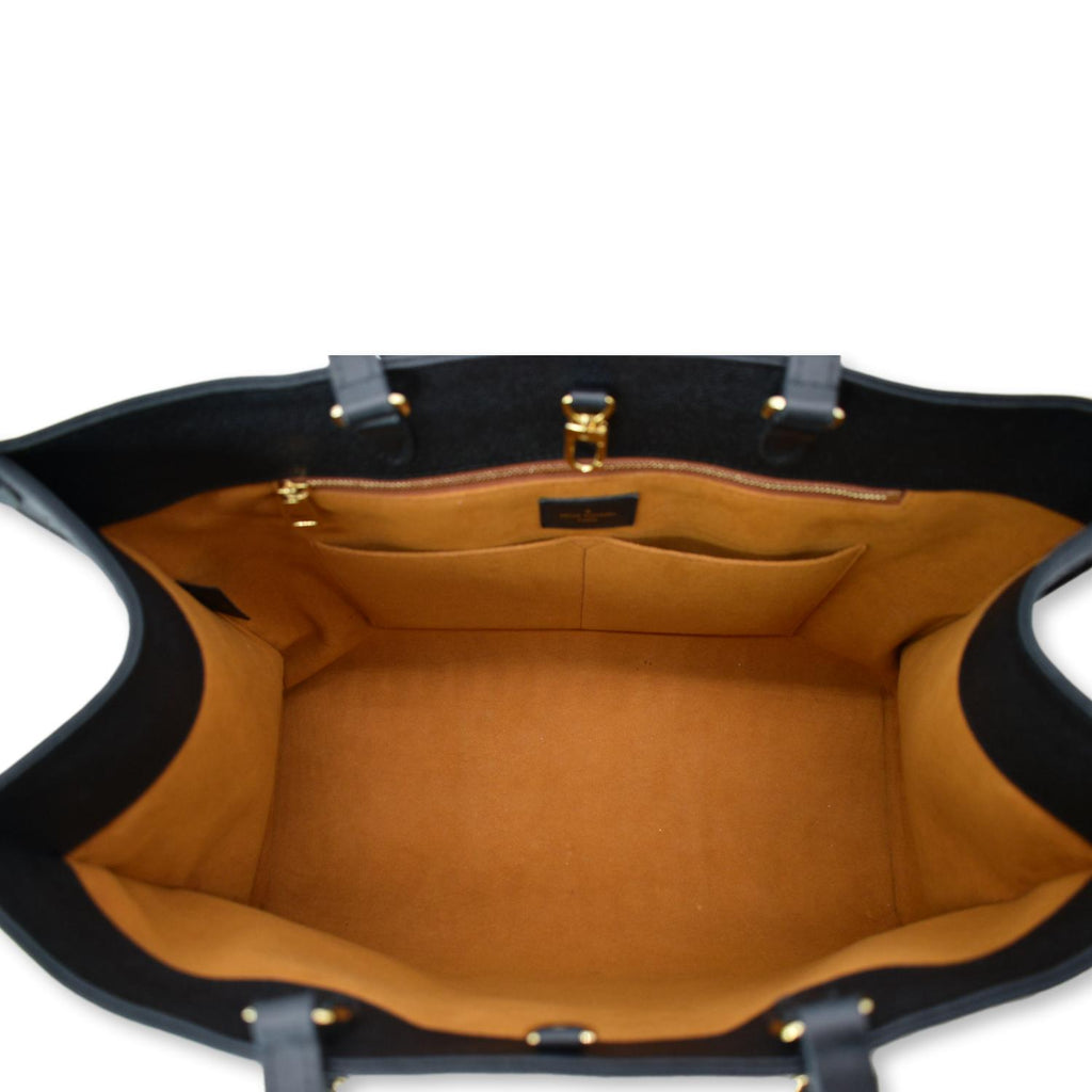 LOUIS VUITTON Onthego GM Monogram Empreinte Leather Tote Bag Black