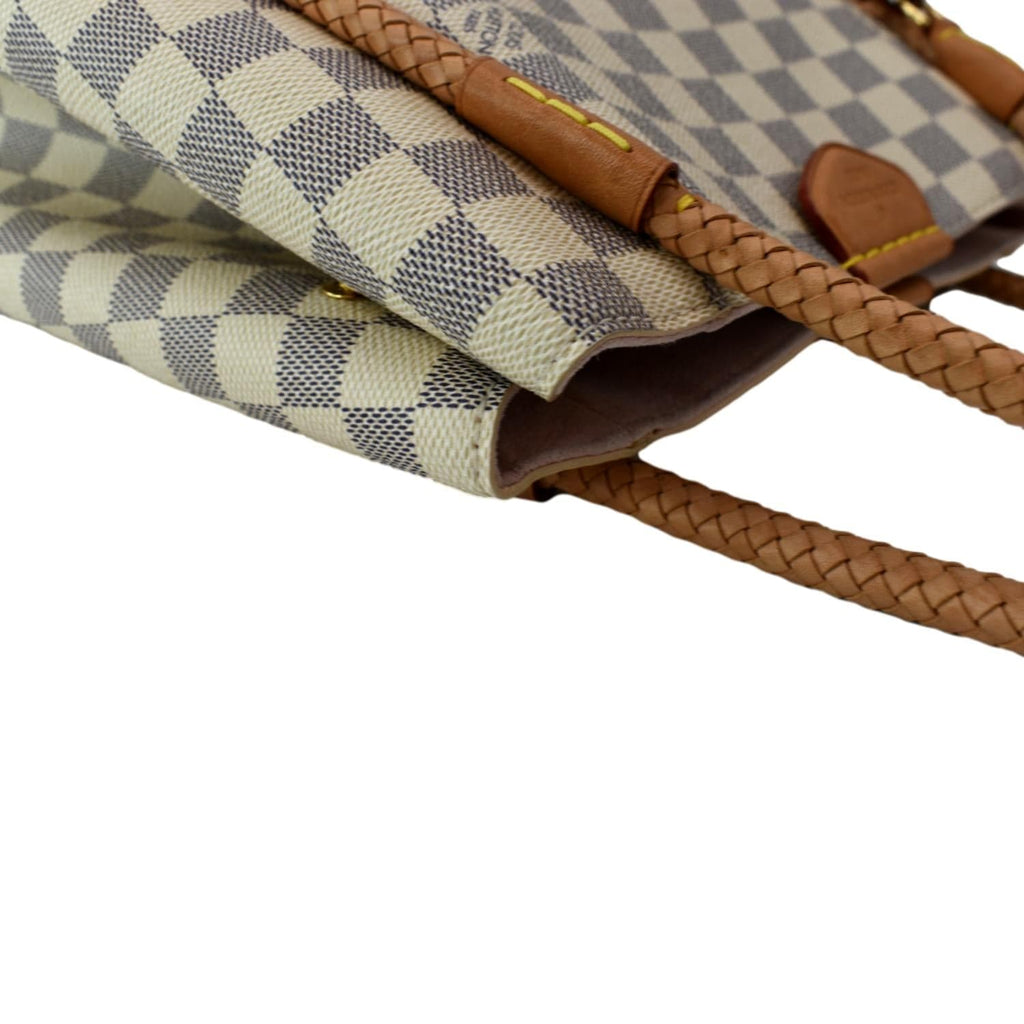 LOUIS VUITTON Propriano Damier Azur Tote Shoulder Bag White