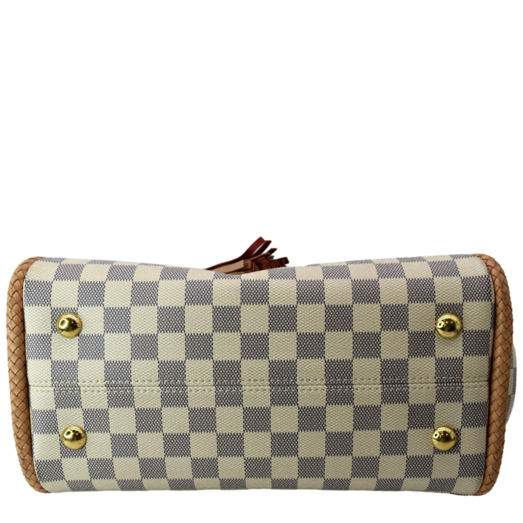 LOUIS VUITTON Propriano Damier Azur Tote Shoulder Bag White
