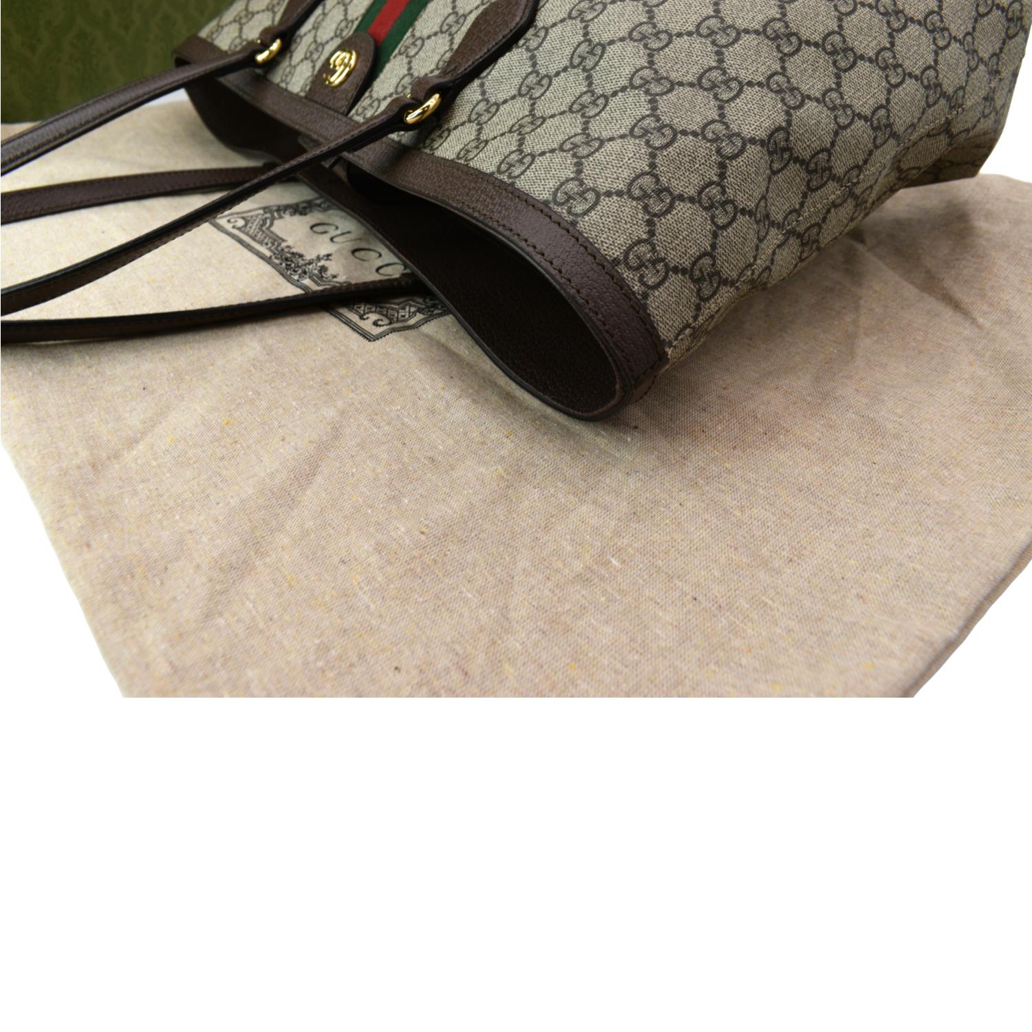 GUCCI Ophidia Medium GG Supreme Canvas Tote Bag Beige 631685