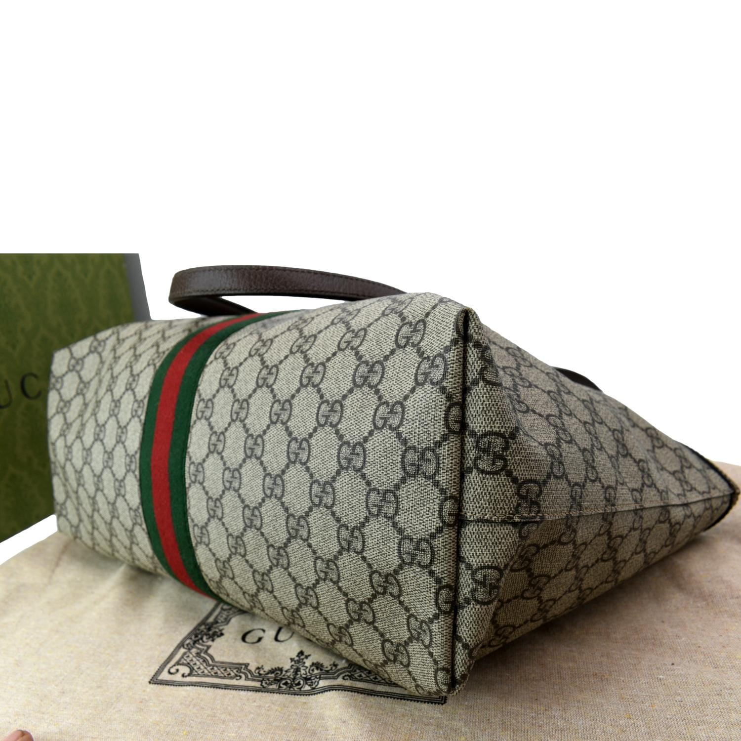GUCCI Ophidia Medium GG Supreme Canvas Tote Bag Beige 631685