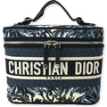 CHRISTIAN DIOR DiorTravel Oblique Embroidery Vanity Case Blue