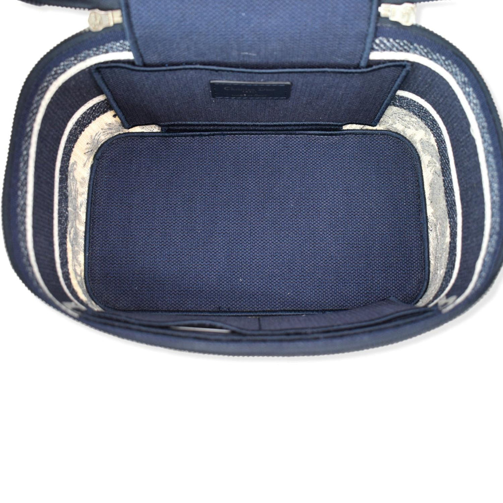 CHRISTIAN DIOR DiorTravel Oblique Embroidery Vanity Case Blue