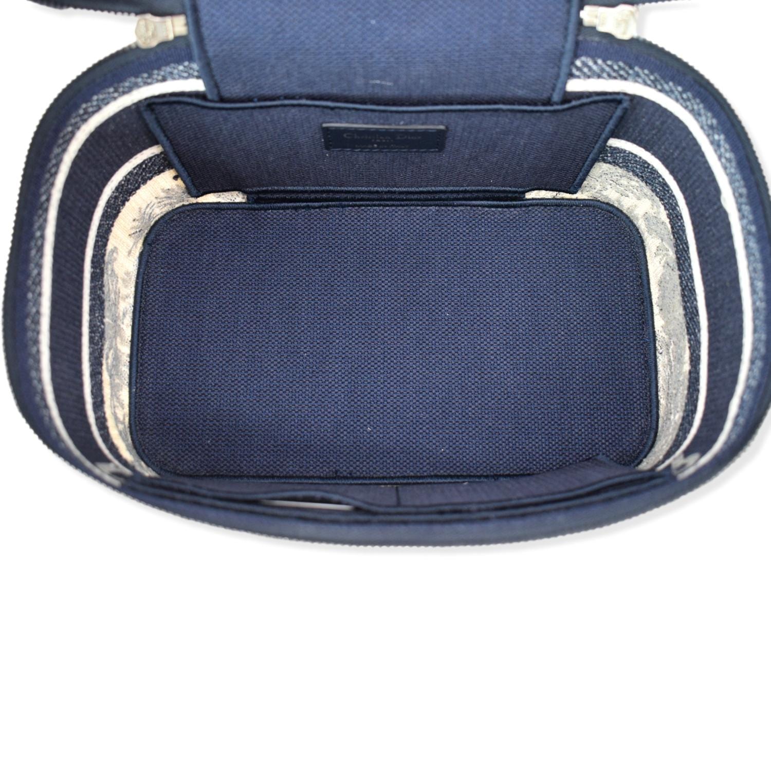CHRISTIAN DIOR DiorTravel Oblique Embroidery Vanity Case Blue