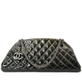 CHANEL Just Mademoiselle Ombre Degrade Patent Quilted Bowling Bag Black