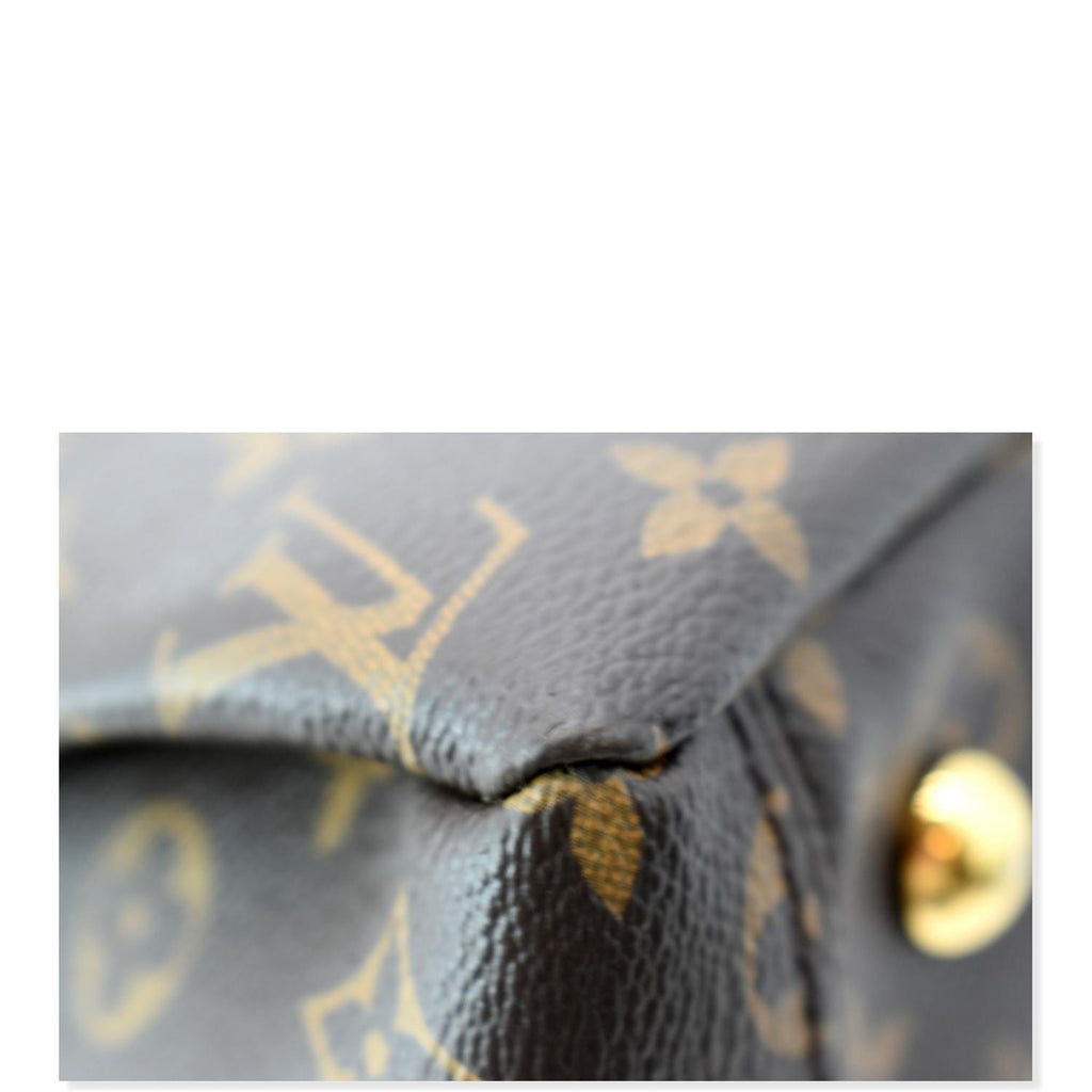 LOUIS VUITTON Pallas Chain Monogram Canvas Shopper Tote Bag Brown