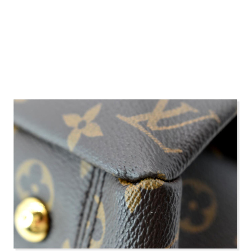 LOUIS VUITTON Pallas Chain Monogram Canvas Shopper Tote Bag Brown