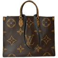 LOUIS VUITTON Onthego GM Giant Monogram Canvas Tote Shoulder Bag Brown