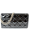 CHRISTIAN DIOR The Lady Dior Leather Chain Pouch Bag Black