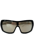 CHANEL Shield Acetate Sunglasses Metallic Lens