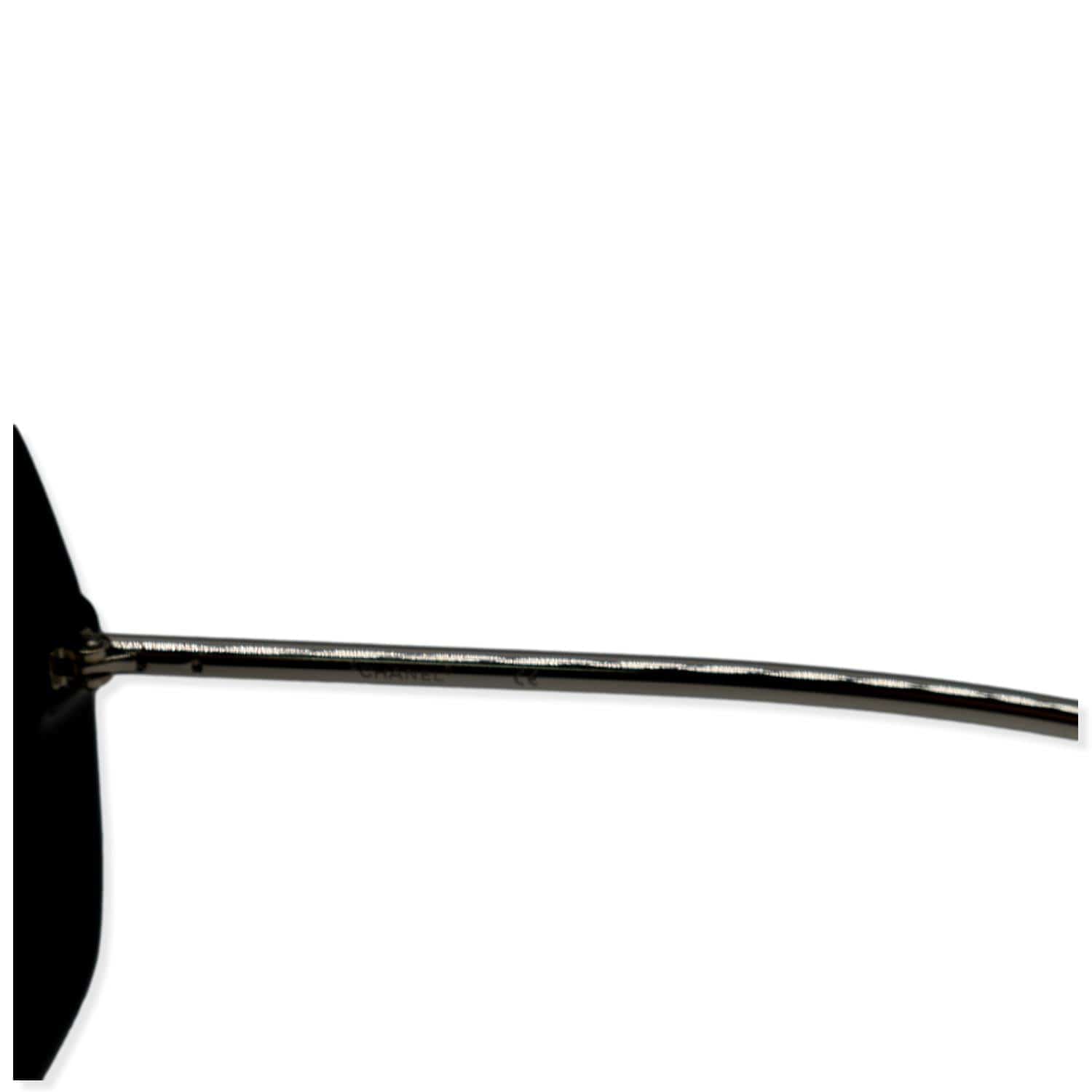 CHANEL Shield Acetate Sunglasses Metallic Lens
