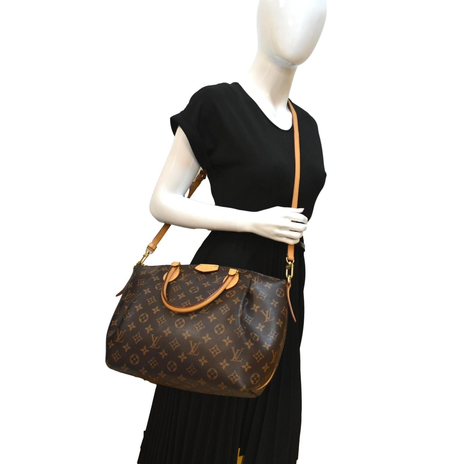 LOUIS VUITTON Turenne MM Monogram Canvas 2 Way Shoulder Bag Brown