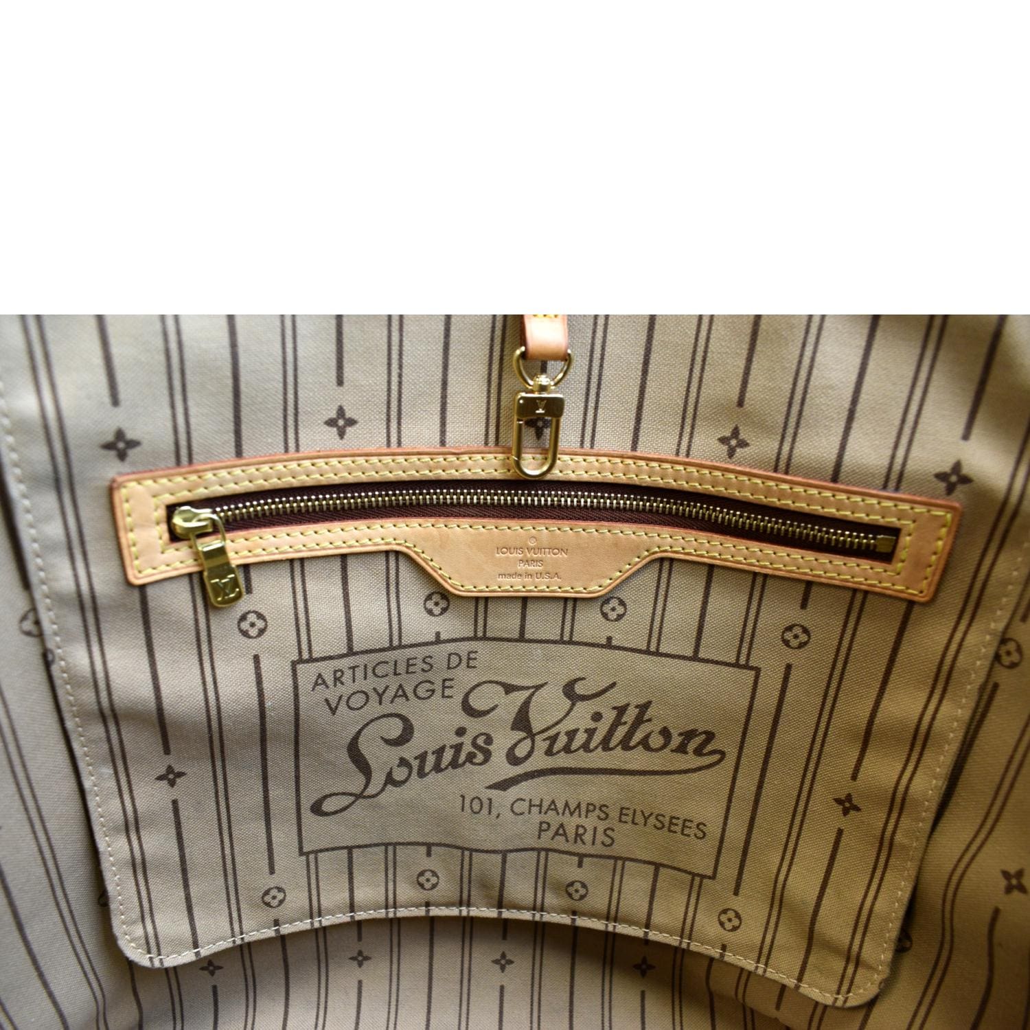 LOUIS VUITTON Neverfull MM Monogram Canvas Tote Bag Brown