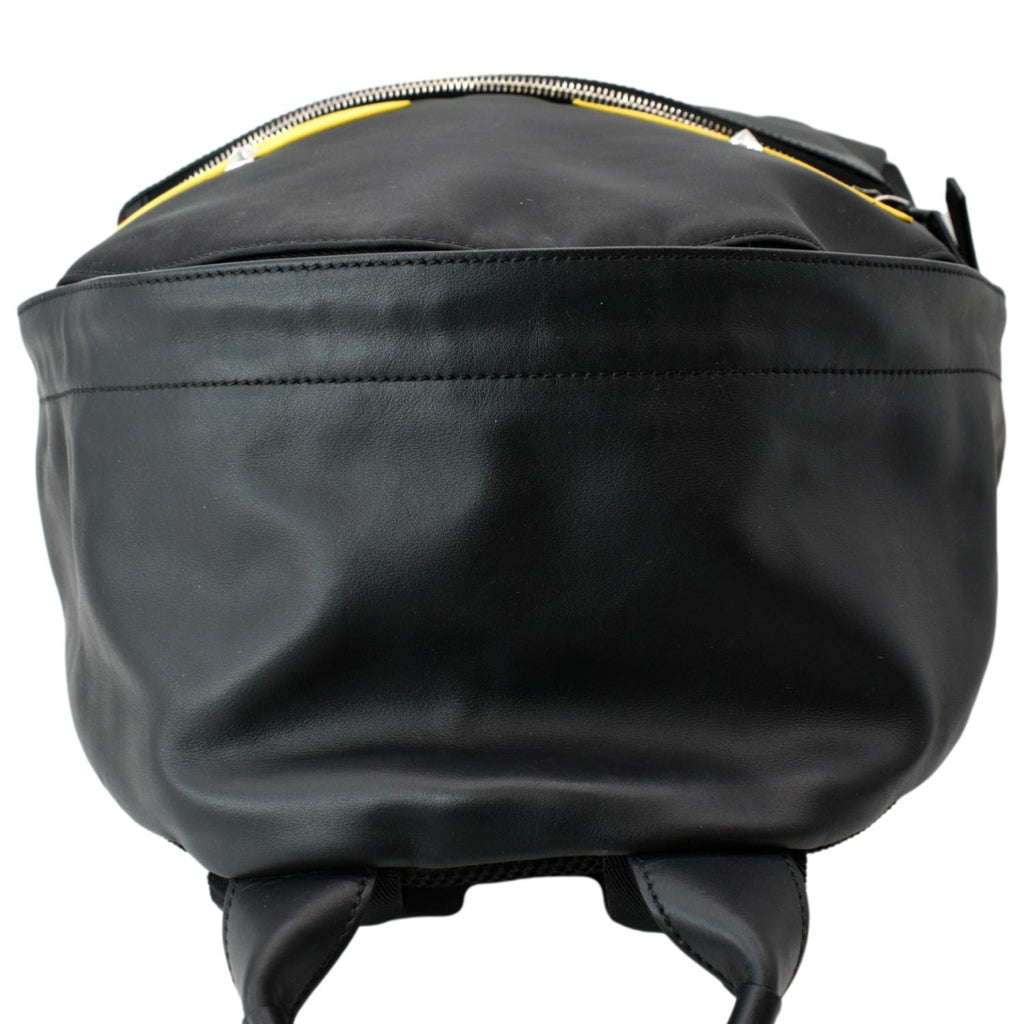 FENDI Monster Eyes Large Nylon Backpack Bag Black