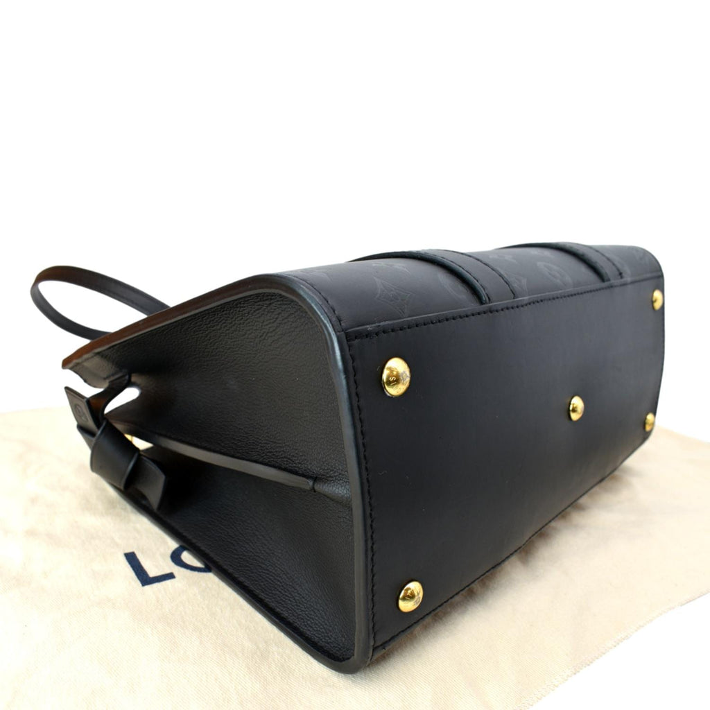 LOUIS VUITTON Very Tote MM Monogram Cuir Plume Shoulder Bag Noir Black