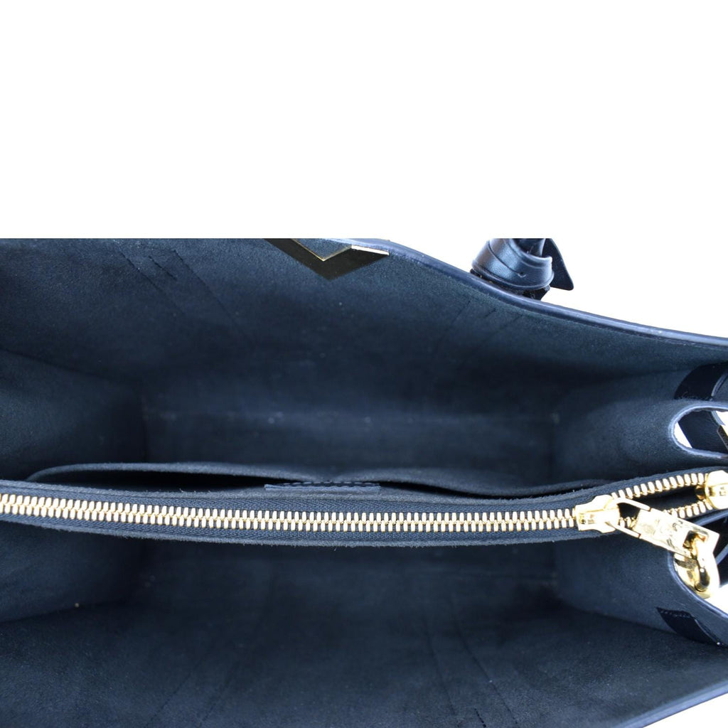 LOUIS VUITTON Very Tote MM Monogram Cuir Plume Shoulder Bag Noir Black