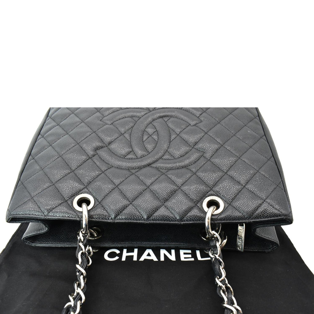 CHANEL Grand Shopping GST Caviar Leather Tote Bag Black