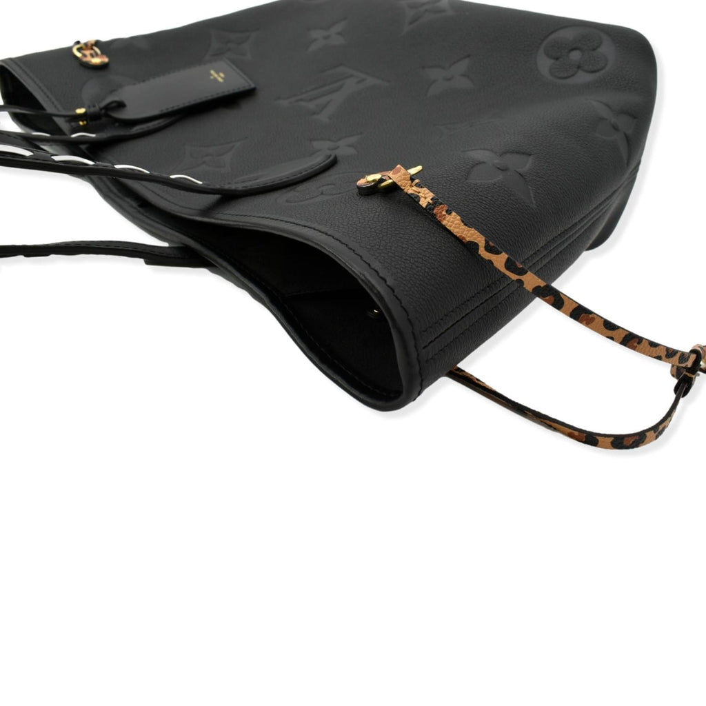 LOUIS VUITTON Neverfull MM Wild At Heart Monogram Giant Tote Bag Black