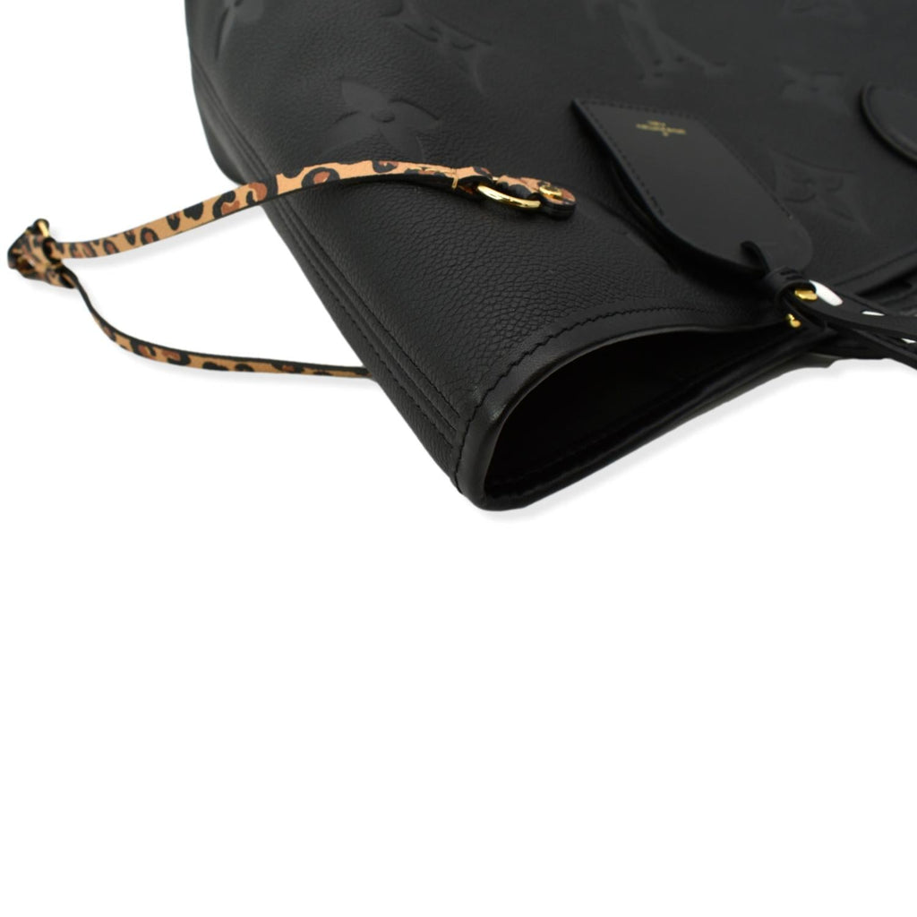 LOUIS VUITTON Neverfull MM Wild At Heart Monogram Giant Tote Bag Black