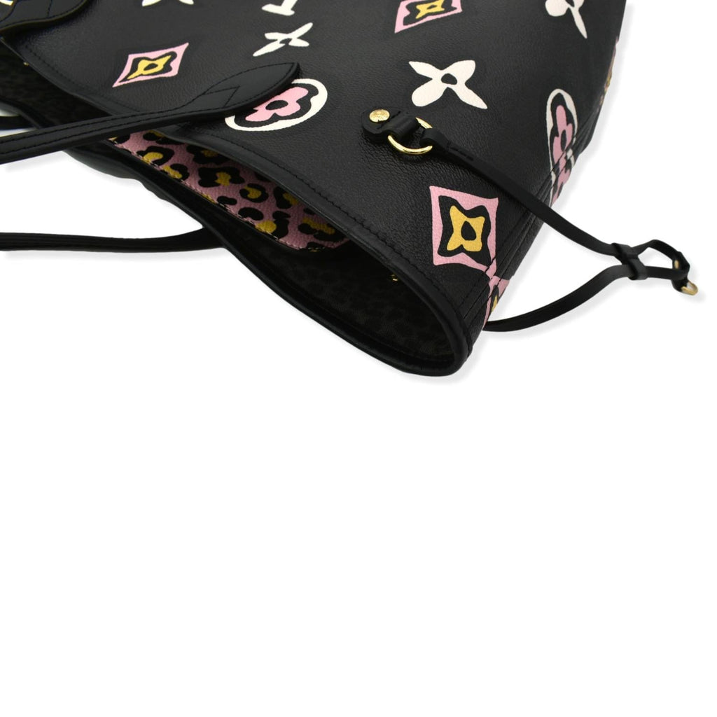 Louis Vuitton Neverfull MM Wild At Heart Monogram Giant Tote Bag Black