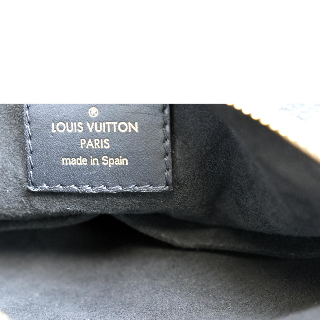 LOUIS VUITTON V BB Monogram Empreinte Tote Shoulder Bag Beige/Black