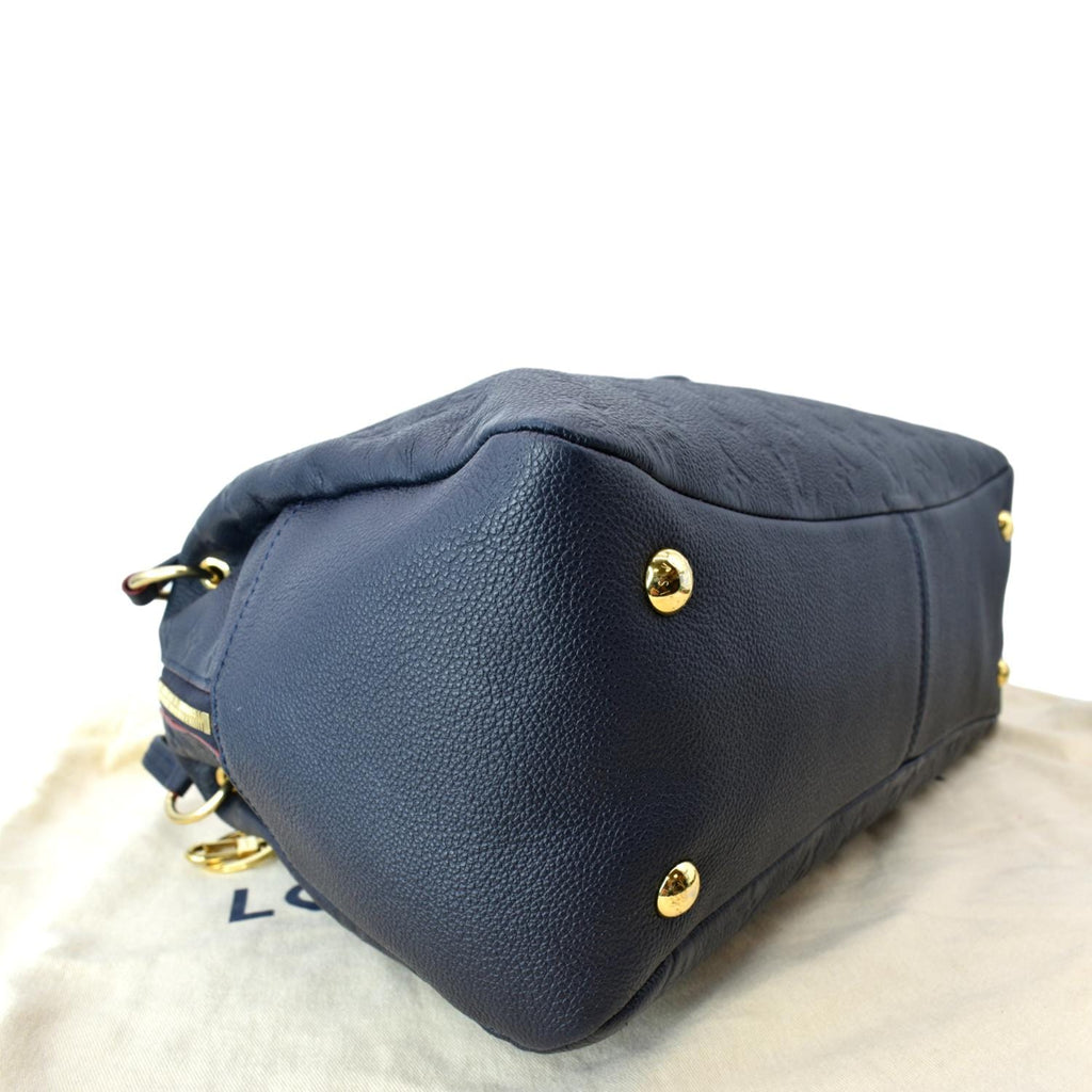 LOUIS VUITTON Ponthieu MM Monogram Empreinte Leather Shoulder Bag Navy Blue