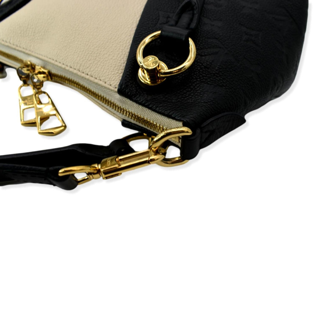 LOUIS VUITTON V BB Monogram Empreinte Tote Shoulder Bag Beige/Black