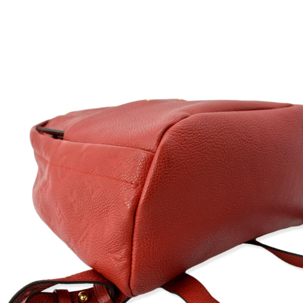 LOUIS VUITTON Sorbonne Monogram Empreinte Leather Backpack Red