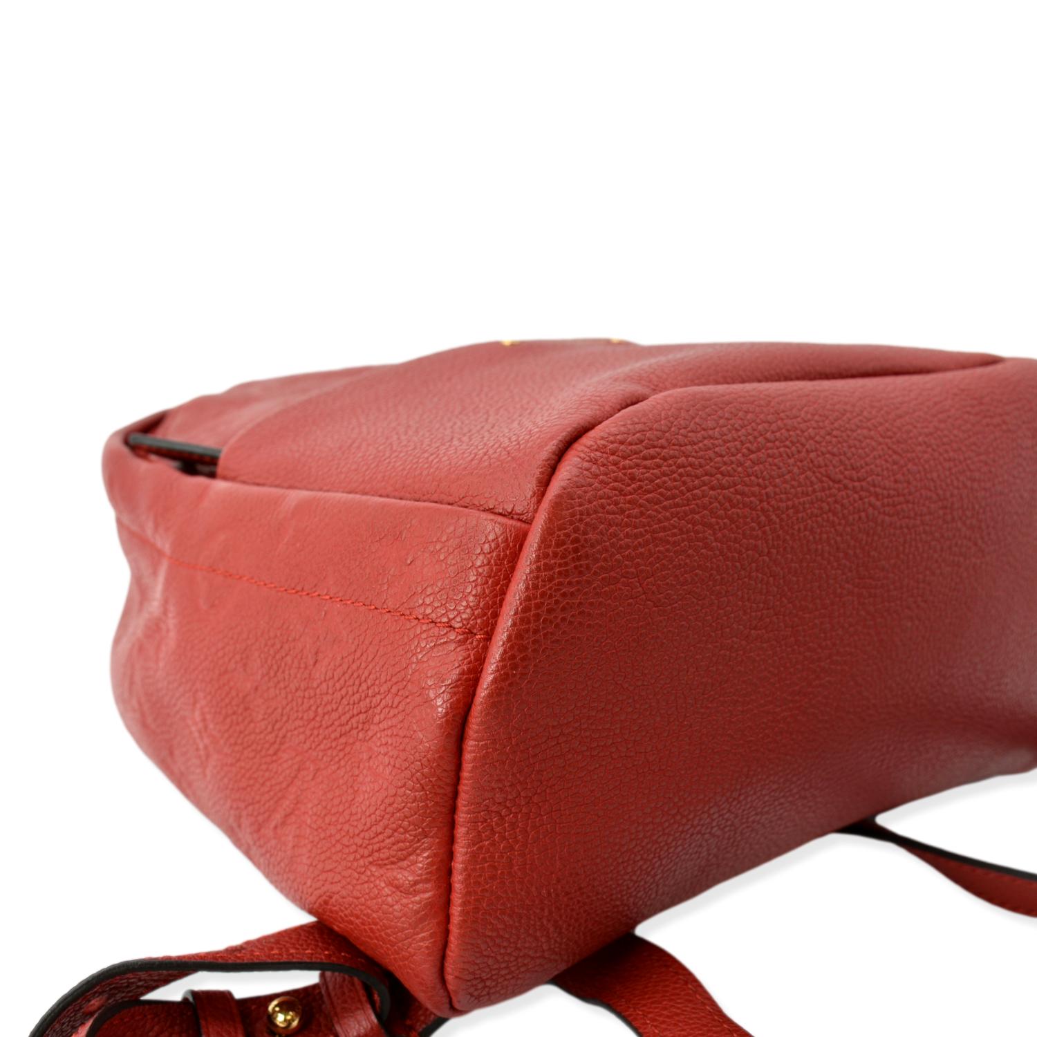 LOUIS VUITTON Sorbonne Monogram Empreinte Leather Backpack Red