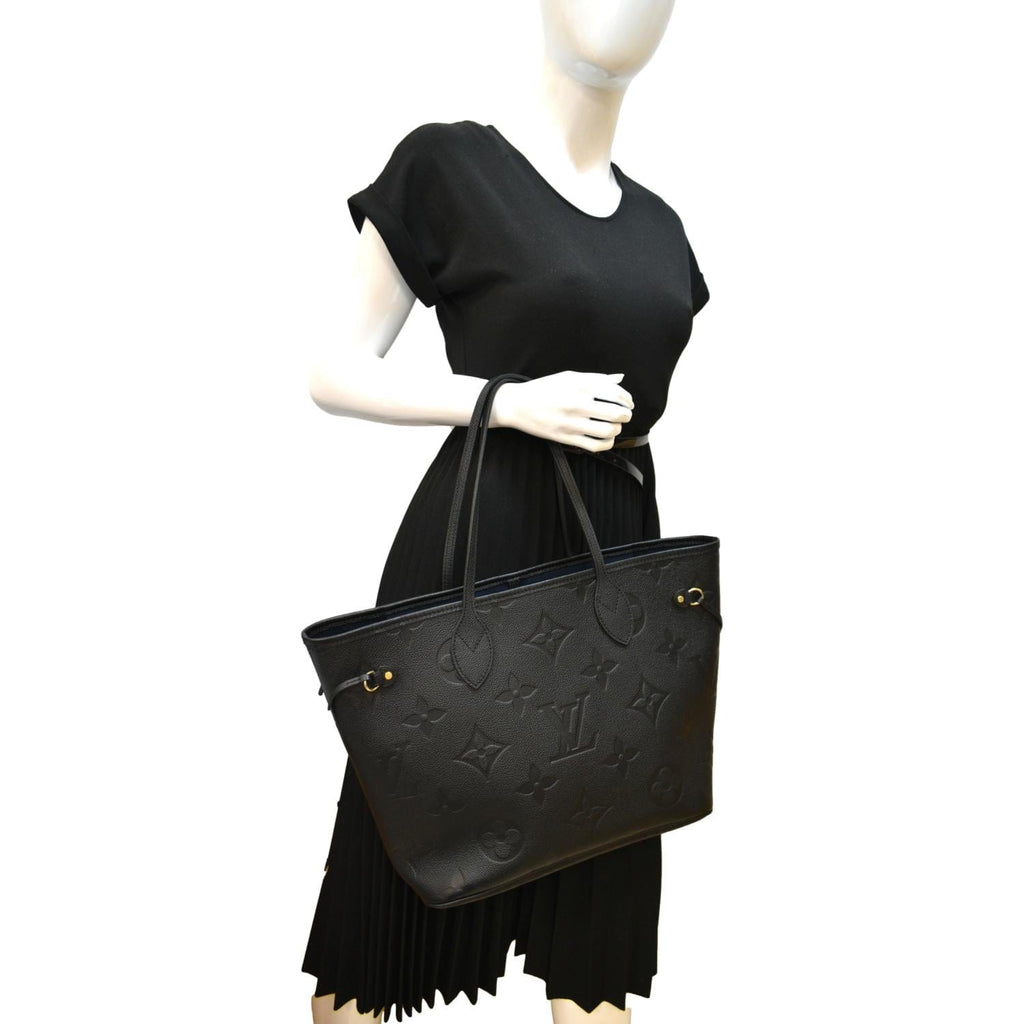 LOUIS VUITTON  Neverfull MM Monogram Empreinte Tote Bag Black