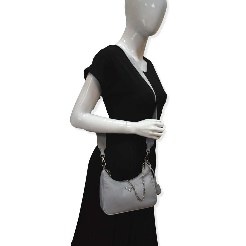 PRADA Re-Edition 2005 Nylon Shoulder Bag Grey - Hot Deals