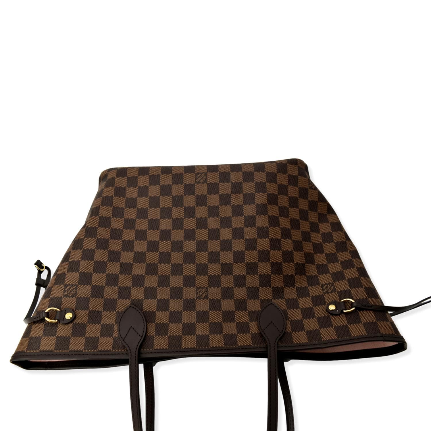 LOUIS VUITTON  Neverfull MM Damier Ebene Tote Bag Rose Ballerine
