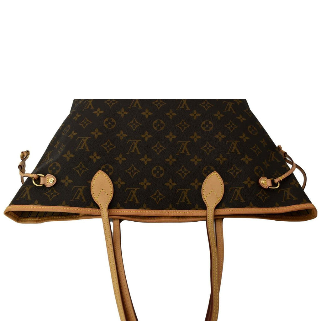 LOUIS VUITTON Neverfull MM Monogram Canvas Tote Bag Brown