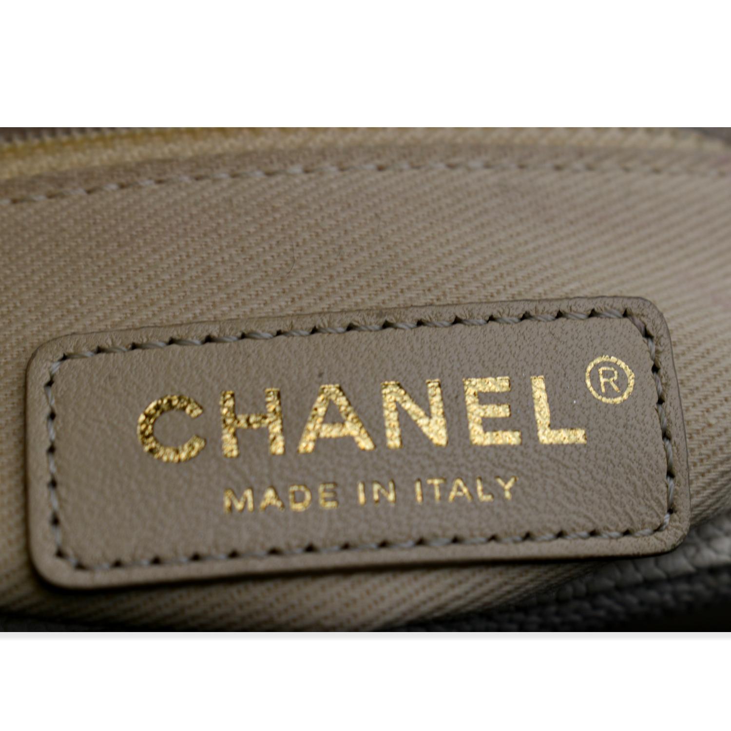 CHANEL Coco Cuba Caviar Leather Top Handle Shoulder Bag Ivory