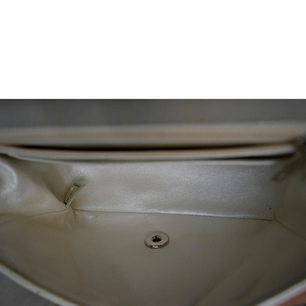 CHANEL Mini Flap Grained Calfskin Leather Crossbody Bag White