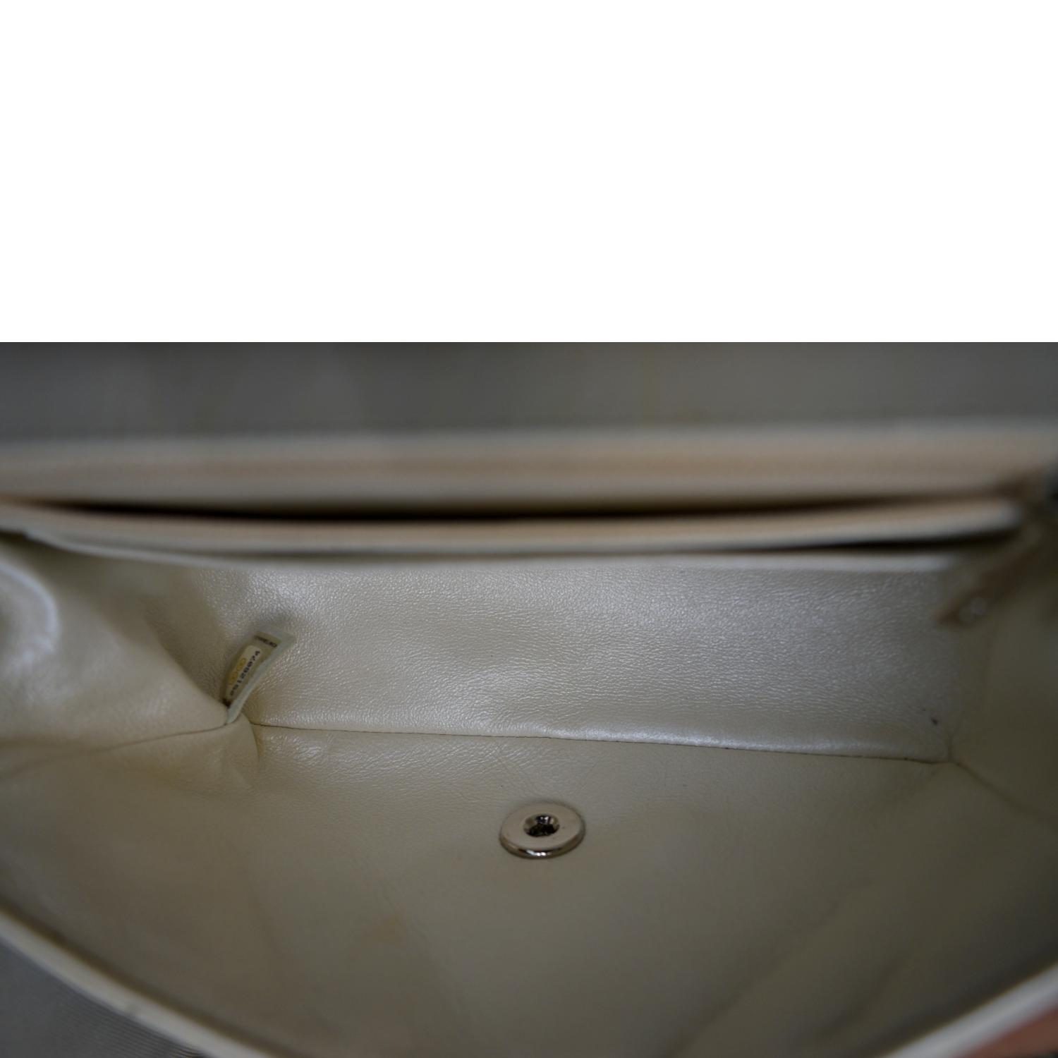 CHANEL Mini Flap Grained Calfskin Leather Crossbody Bag White