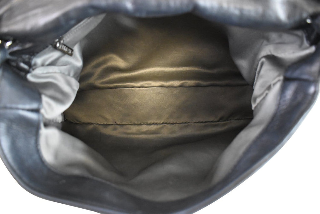 CHANEL Brooklyn Patchwork Flap Patent Leather Shoulder Bag Black