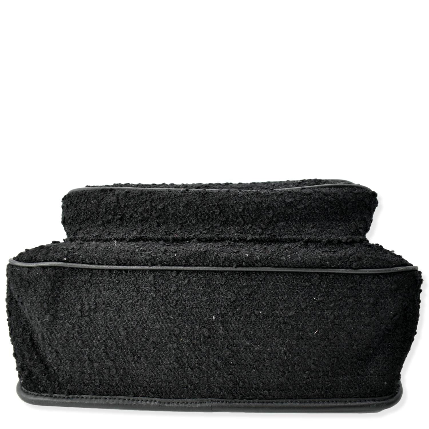 YVES SAINT LAURENT Niki Medium Tweed Shoulder Bag Black