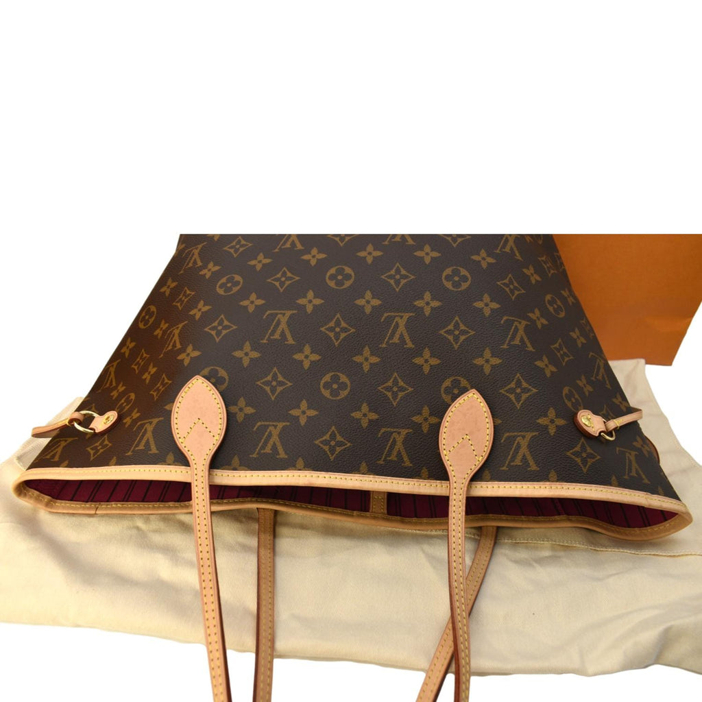 LOUIS VUITTON Neverfull MM Monogram Canvas Tote Bag Brown