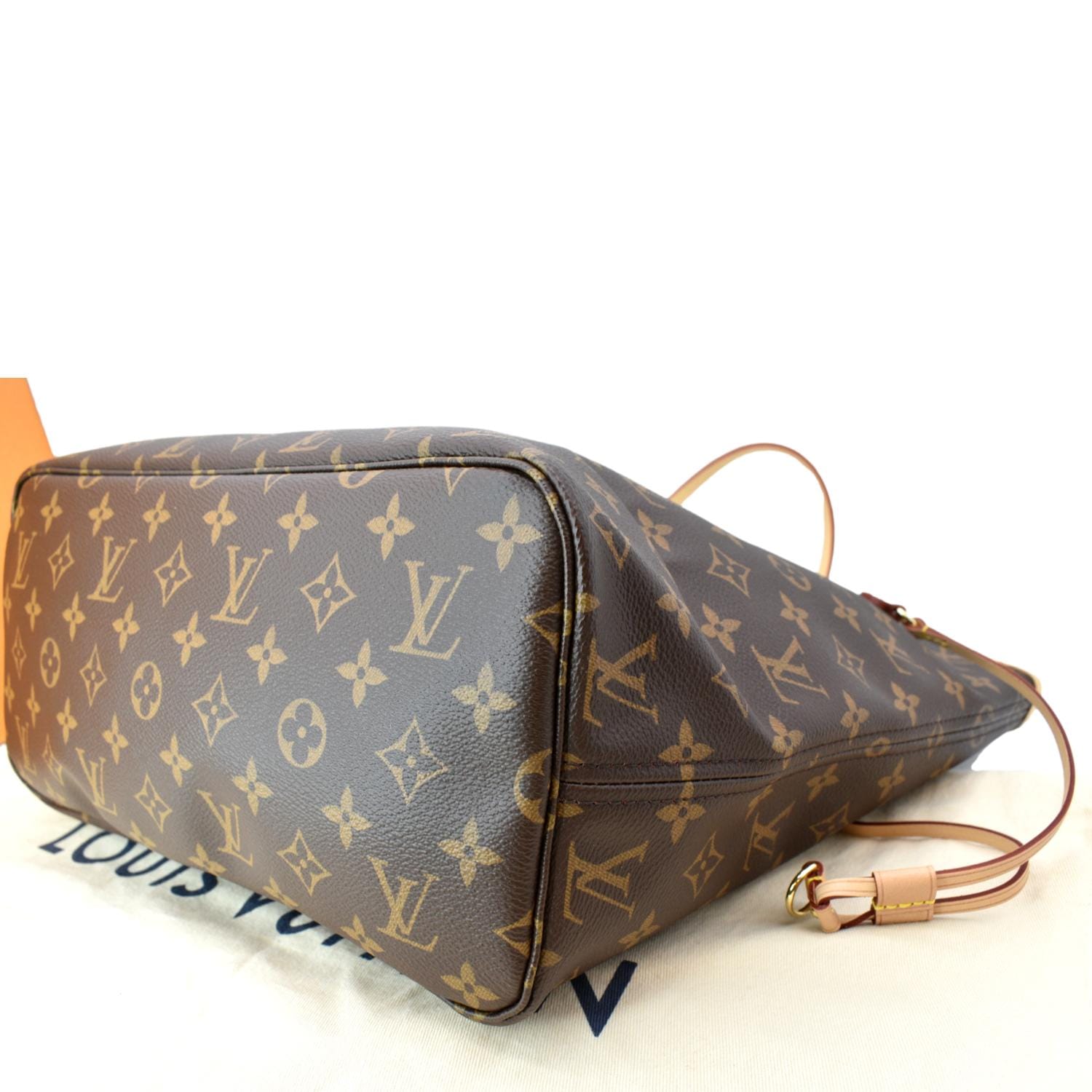 LOUIS VUITTON Neverfull MM Monogram Canvas Tote Bag Brown