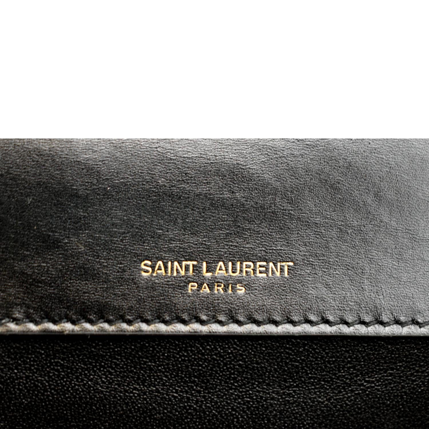 YVES SAINT LAURENT Sulpice Medium Monogram Clasp Shoulder Bag Black
