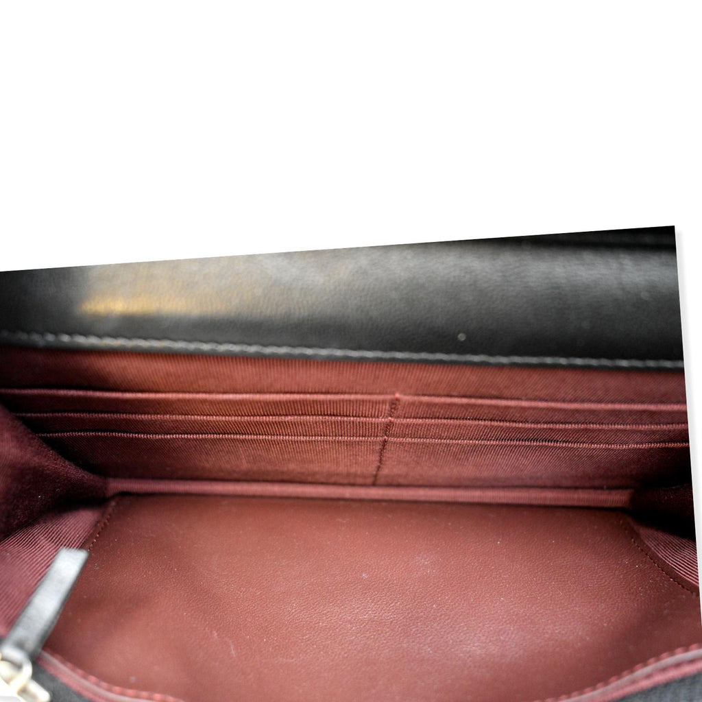 CHANEL Wallet On Chain Lambskin Leather WOC Crossbody Bag Black