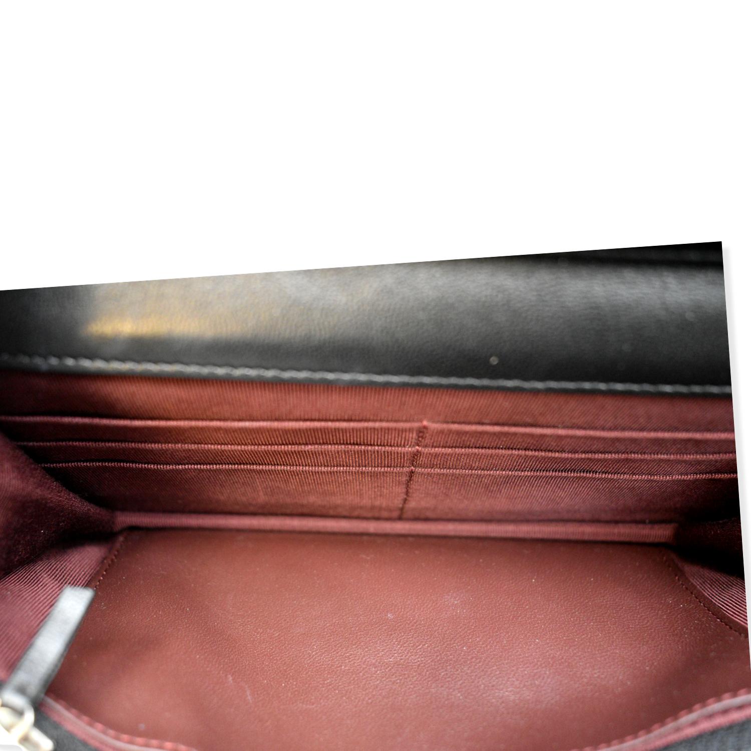 CHANEL Wallet On Chain Lambskin Leather WOC Crossbody Bag Black