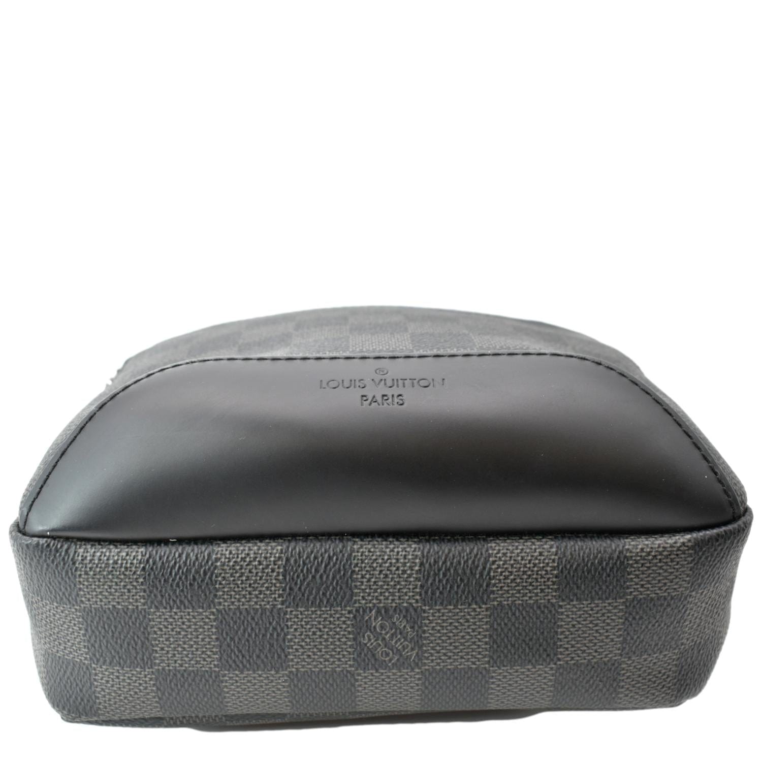 LOUIS VUITTON Avenue Sling Damier Graphite Backpack Bag Black