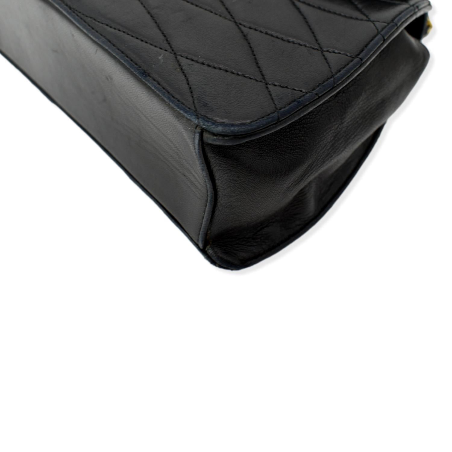 CHANEL Rare Wave GHW CC Flap Vintage Lambskin Shoulder Bag Black