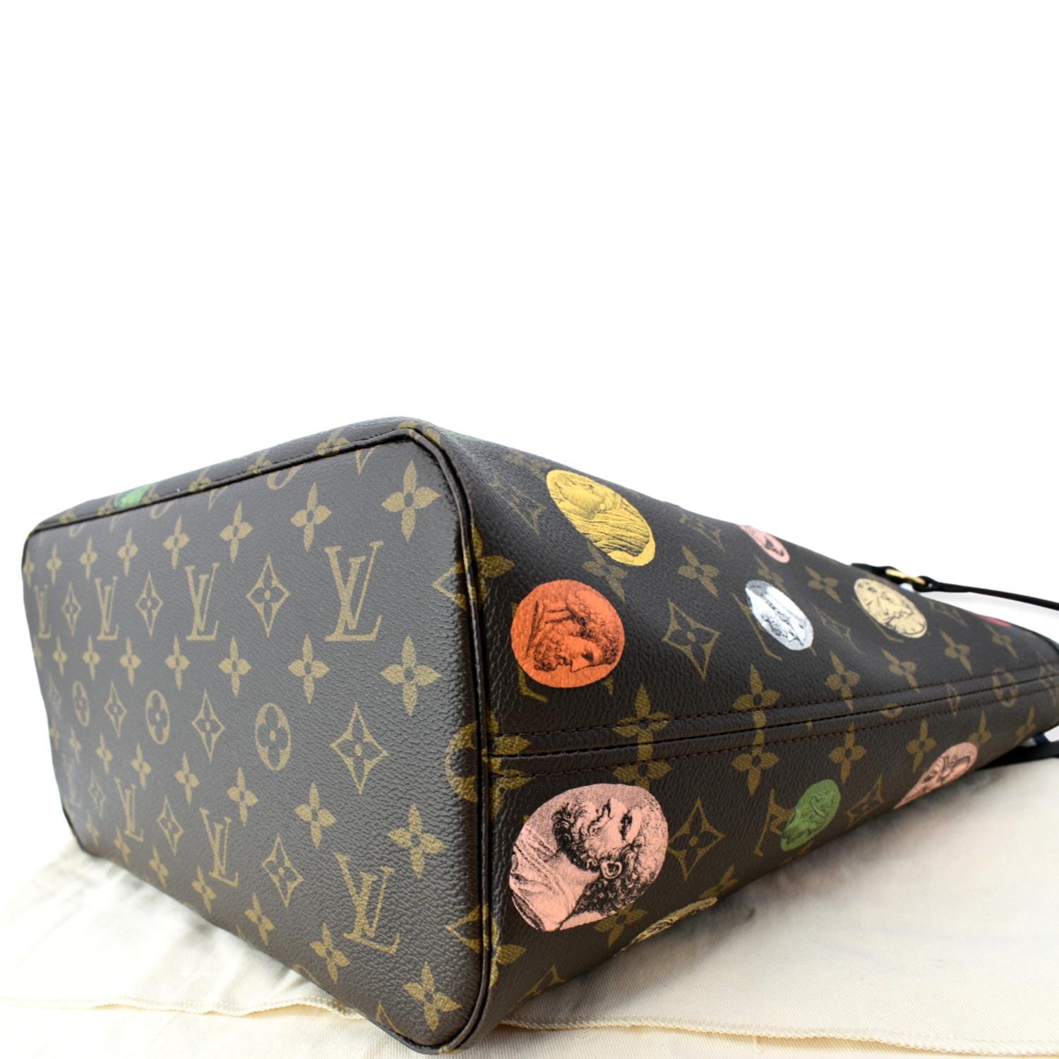 LOUIS VUITTON Neverfull MM x Fornasetti Cameo Monogram Canvas Tote Bag Brown