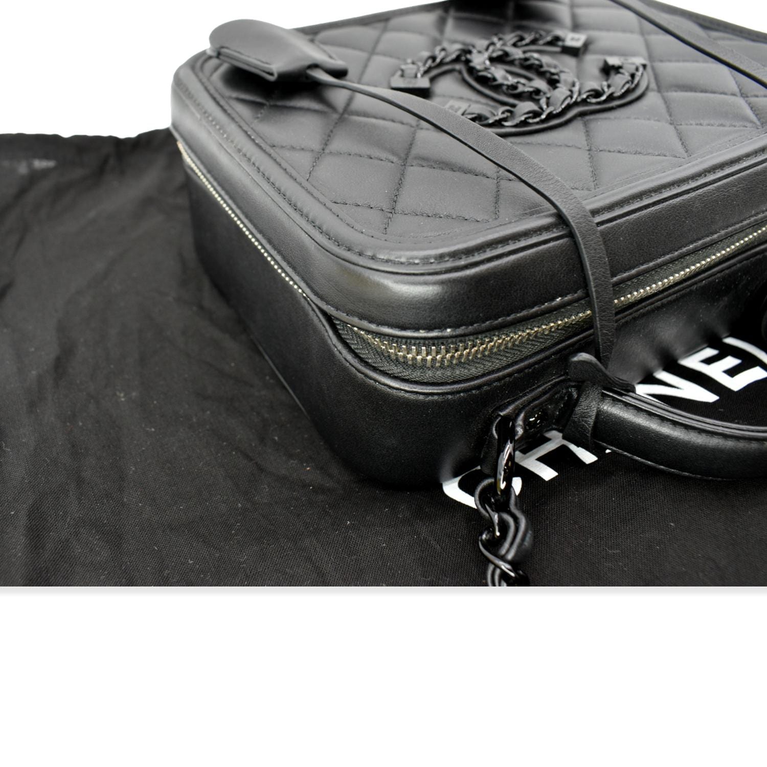 CHANEL Incognito CC Filigree Vanity Lambskin Shoulder Bag So Black