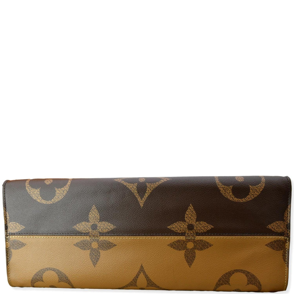 LOUIS VUITTON Onthego GM Giant Monogram Canvas Tote Shoulder Bag Brown