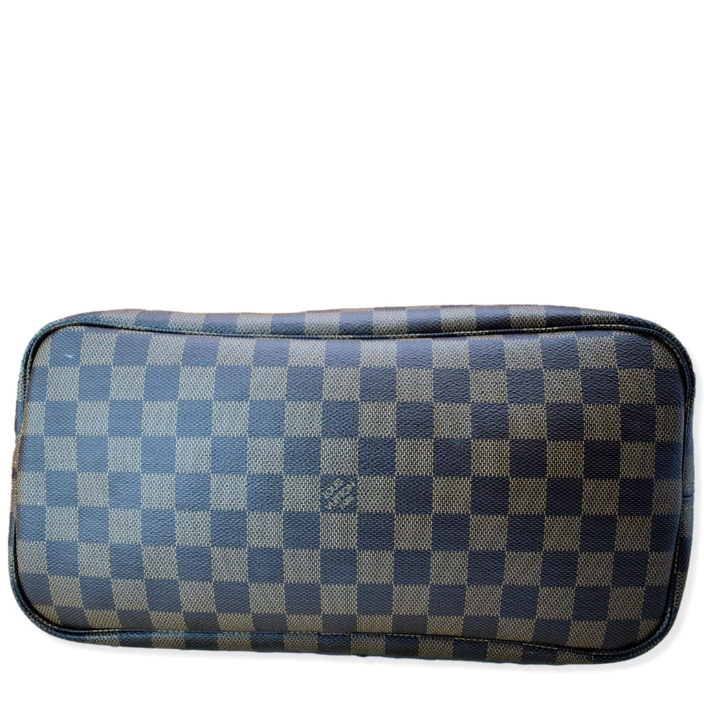 LOUIS VUITTON Neverfull MM Damier Ebene Tote Bag Brown