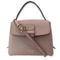 BURBERRY Banner Derby Small House Check Leather Tote Shoulder Bag Dusty Pink